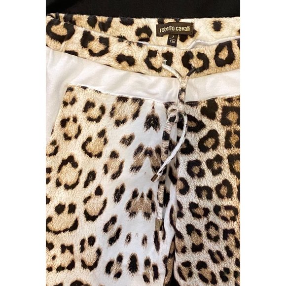$219 Roberto Cavalli 130 7 Sweatpants Track Lounge Pants Sweat Leopard Print - Picture 5 of 6